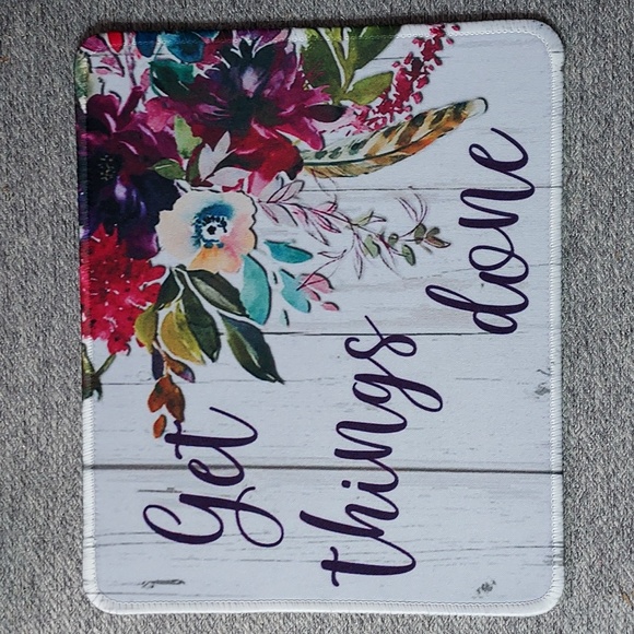 2- New Mouse Pads  Floral Computer Motivational 9.5" x 8" Medium Weight Quality - Picture 3 of 5